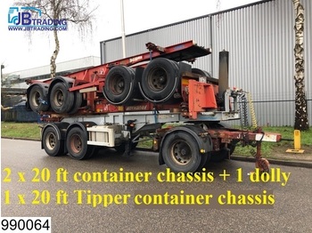 ASCA Container 1 x Tipper(2006) , 2 x 20 FT Container chassis + 1 x Dolly, Steel suspension - Container-transport/ Vekselflak semitrailer