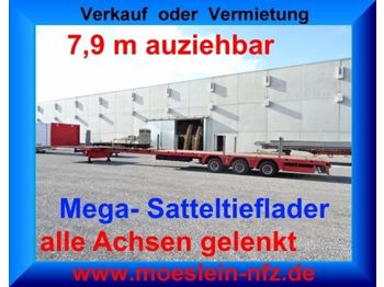Doll 3 Achs Mega Satteltieflader, Ausziehbar, 3 x Gel  - Semitrailer