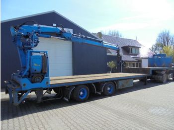 Bulthuis 2-as semie Stuur-as Roller kraan kran crane hiab 130 - Lavloader semitrailer