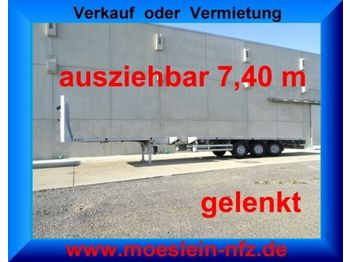 Meusburger 3 Achs Tele  Auflieger, 7,40 m ausziehbar, gelen  - Semitrailer