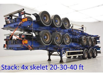 Container-transport/ Vekselflak semitrailer SDC Stack 4 x skelet 20-30-40 ft: bilde 1