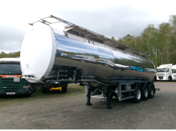 Crane Fruehauf Chemical tank inox 37.2 m3 / 1 comp + pump - Tanksemi