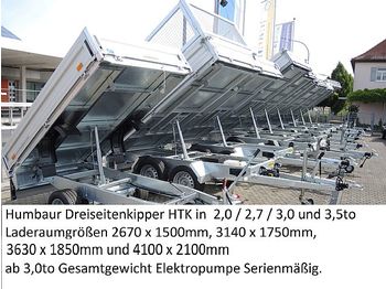 Ny Tipphenger Humbaur - HTK3000.37 Dreiseitenkipper 3,0to Stahlbordwände: bilde 1