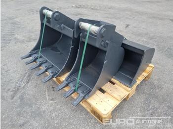  Unused 2023 Häner HGL2120 MS ECO 39" (1000mm) Ditch Bucket, Digging Buckets HTL260 24" (600mm) and HTL230 12" (300mm) to suit 1.9-2.8 Ton Mini Excavator with MS03 - Skuffe